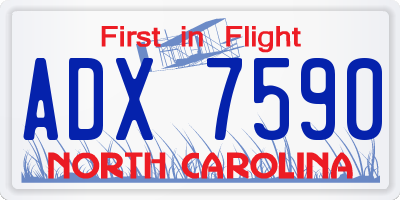 NC license plate ADX7590