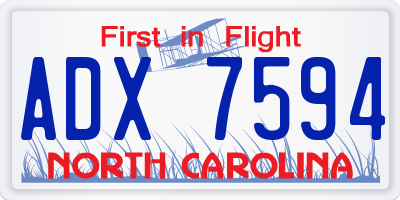 NC license plate ADX7594