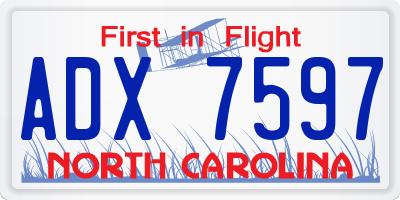 NC license plate ADX7597
