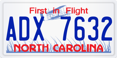 NC license plate ADX7632