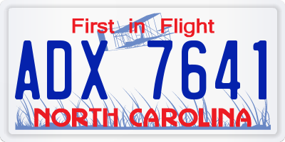 NC license plate ADX7641