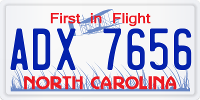 NC license plate ADX7656