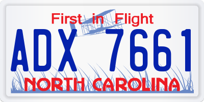 NC license plate ADX7661
