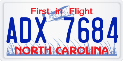 NC license plate ADX7684