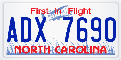 NC license plate ADX7690