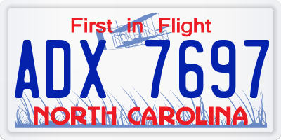 NC license plate ADX7697