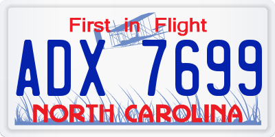 NC license plate ADX7699
