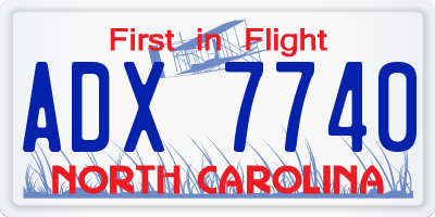 NC license plate ADX7740
