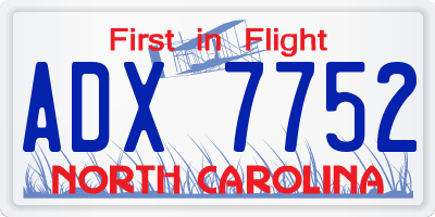 NC license plate ADX7752