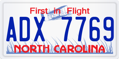 NC license plate ADX7769