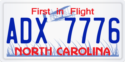 NC license plate ADX7776