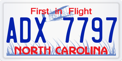 NC license plate ADX7797