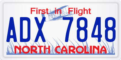 NC license plate ADX7848