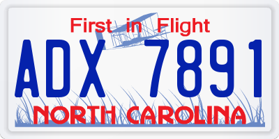 NC license plate ADX7891