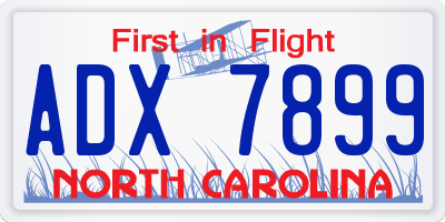 NC license plate ADX7899