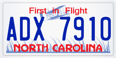 NC license plate ADX7910