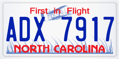 NC license plate ADX7917