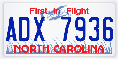 NC license plate ADX7936
