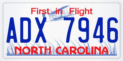 NC license plate ADX7946