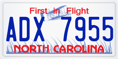 NC license plate ADX7955