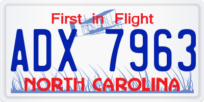 NC license plate ADX7963