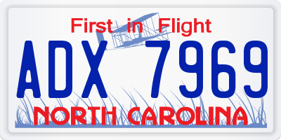 NC license plate ADX7969