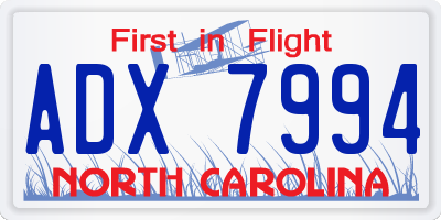 NC license plate ADX7994