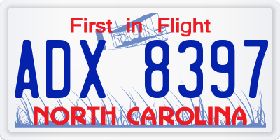 NC license plate ADX8397