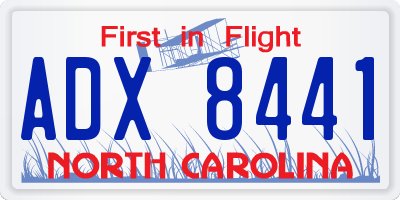 NC license plate ADX8441
