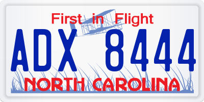 NC license plate ADX8444