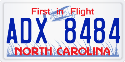 NC license plate ADX8484
