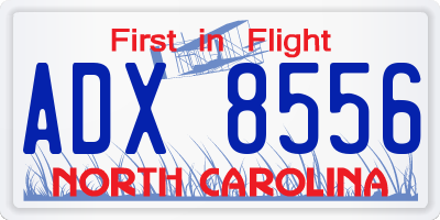 NC license plate ADX8556