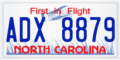 NC license plate ADX8879