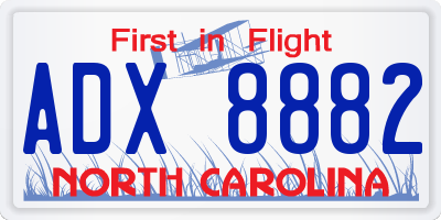 NC license plate ADX8882