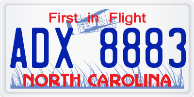 NC license plate ADX8883