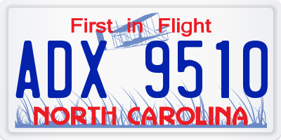 NC license plate ADX9510