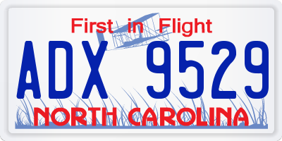 NC license plate ADX9529