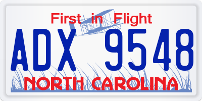 NC license plate ADX9548