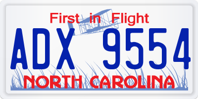 NC license plate ADX9554