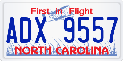 NC license plate ADX9557