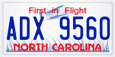 NC license plate ADX9560