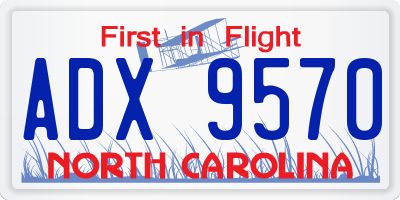 NC license plate ADX9570