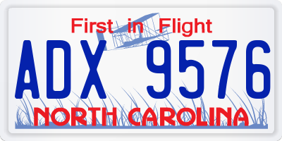 NC license plate ADX9576