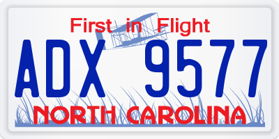 NC license plate ADX9577