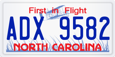 NC license plate ADX9582