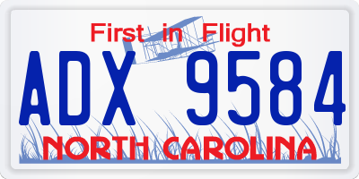 NC license plate ADX9584