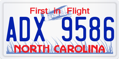NC license plate ADX9586