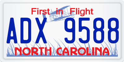 NC license plate ADX9588