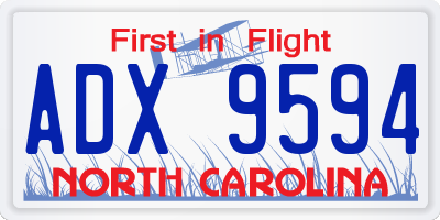 NC license plate ADX9594