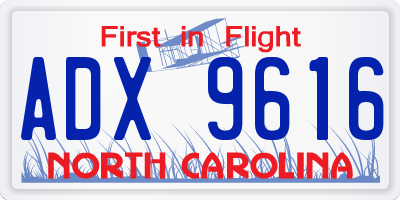 NC license plate ADX9616